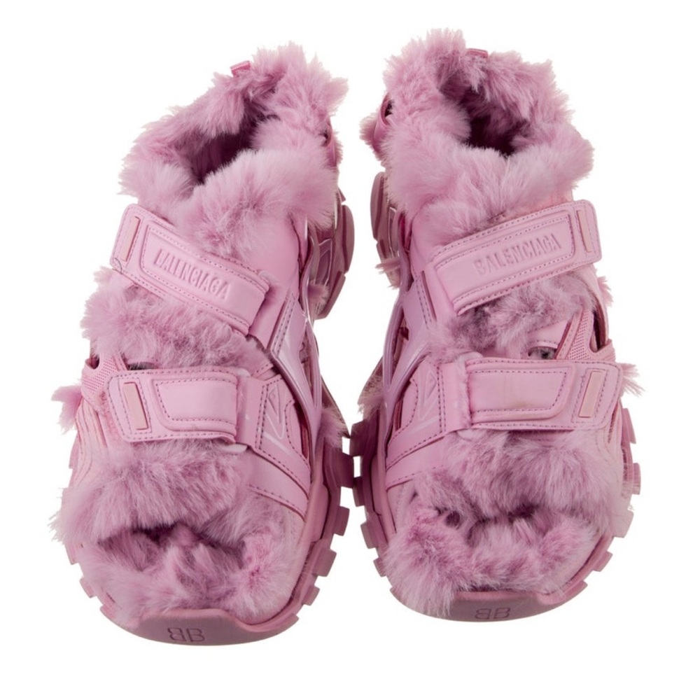 Balenciaga Pink Furry sandals
